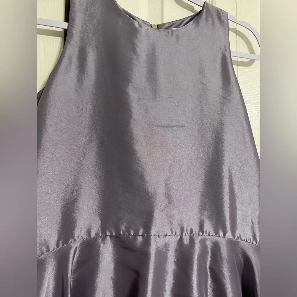 GB Girls Purple Satin Taffeta High Low Drop Waist W/Pockets Dress Size 12